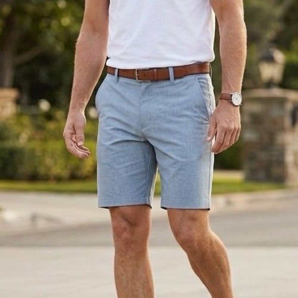 Vineyard Vines Breaker Performance Shorts Mens 38 Blue Gray Golf Stretch Chino